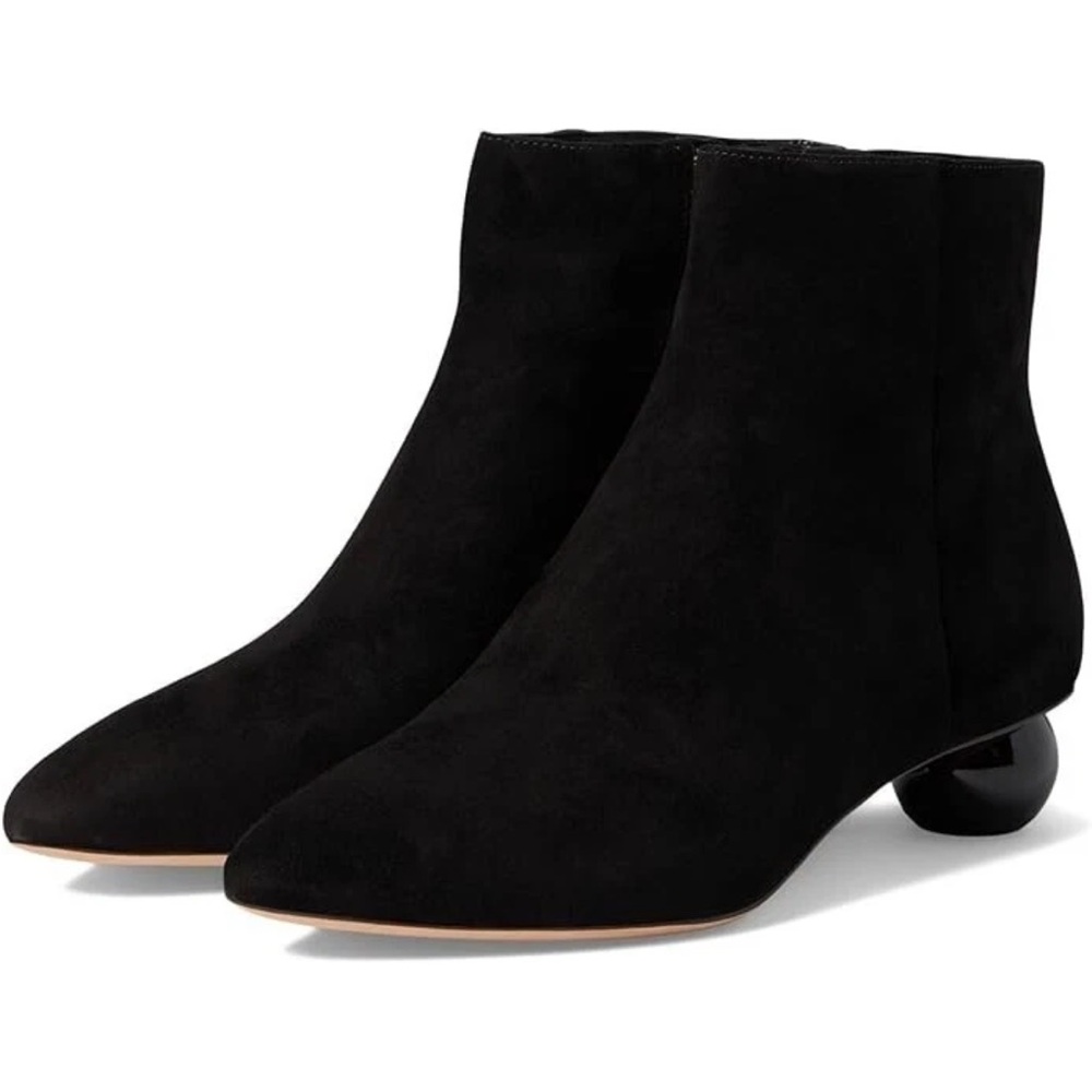 New Kate Spade Women's Black Leather Sydney Dress Booties Size 7.5B Narrow - Picture 3 of 16
